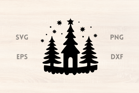 Download Fir Trees and Stars Christmas Scene SVG - Christmas scene svg Collection