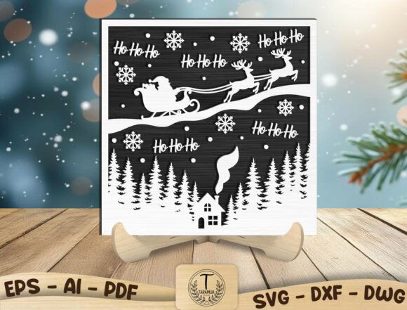 Download Santa Sleigh Christmas Scene SVG - Christmas scene svg Collection
