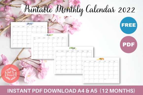 Download FREE Printable Monthly Calendar 2022 - 2022 Collection
