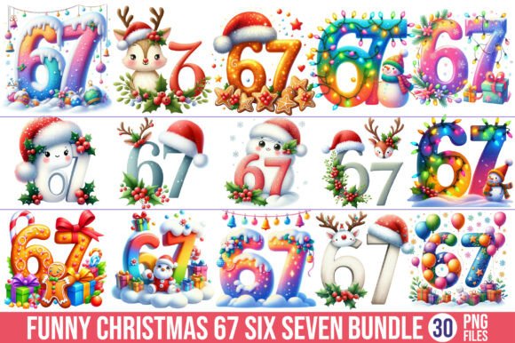 Download 30- Funny Christmas 67 Six Seven Clipart - Six seven Collection
