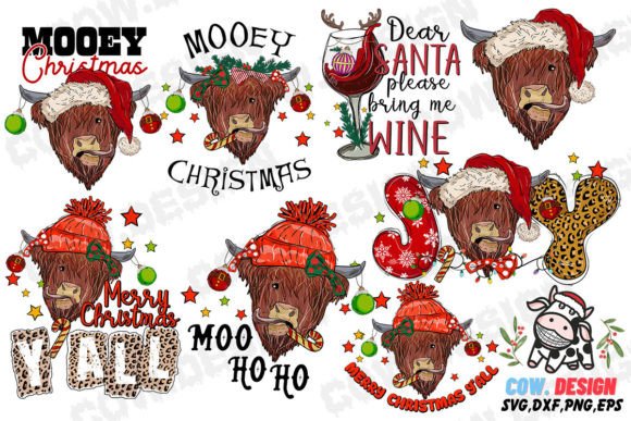 Download Cow Christmas Bundle SVG Sublimation - Christmas bundle Collection
